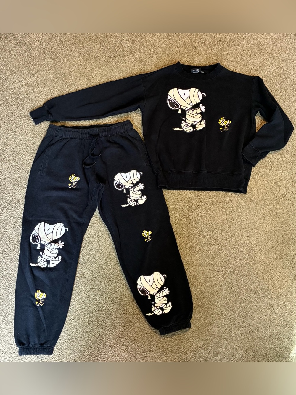 Peanuts Halloween Sweats Outfit Set S Sweatshirt & Joggers Snoopy Trick or Treat